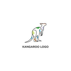 Simple minimal kangoro vector logo outline style