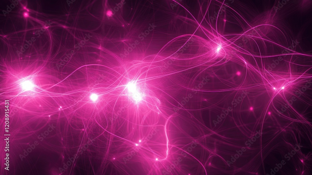 Aufkleber abstract technology network with glowing nodes and lines. modern and sophisticated background for ba