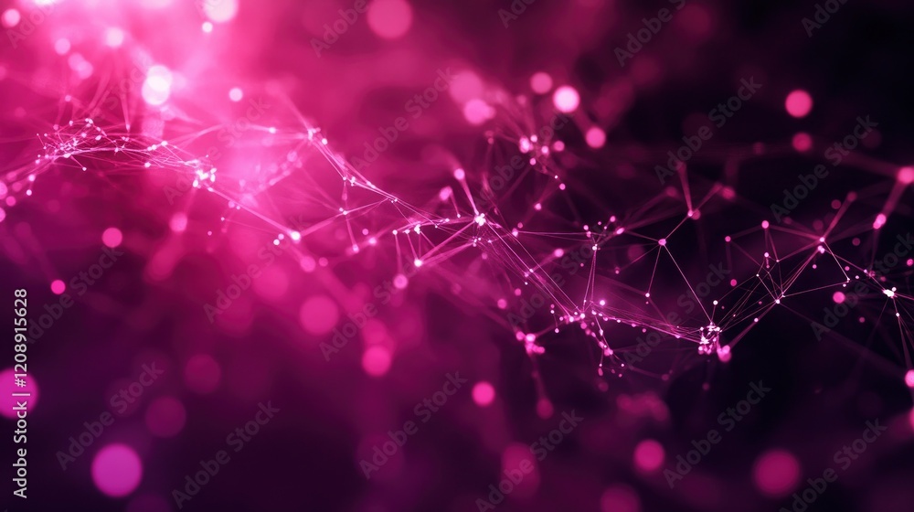 Poster abstract technology network with glowing nodes and lines. modern and sophisticated background for ba