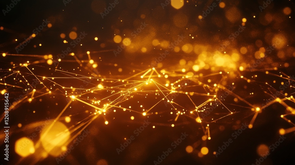 Poster abstract technology network with glowing nodes and lines. modern and sophisticated background for ba
