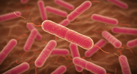 Lactobacillus Bacteria, Essential for Gut Health and Yoghurt Fermentation, 3D Rendering