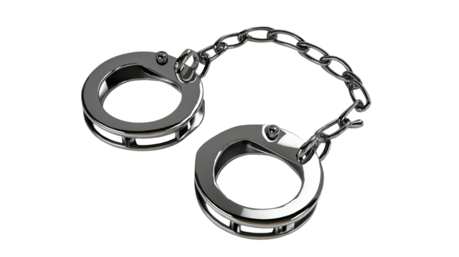 Closeup of Metallic Handcuffs Justice Symbol Law Enforcement Security Concept Crime Investigation Image