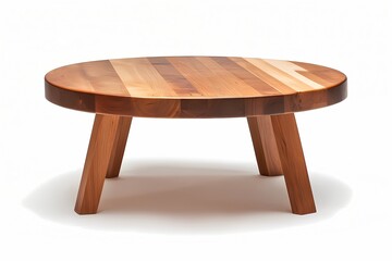 Fototapeta premium Round Wooden Coffee Table With Unique Legs