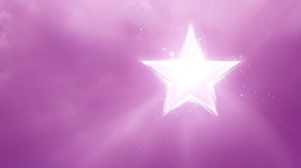Glowing Star in Pink Sky Background