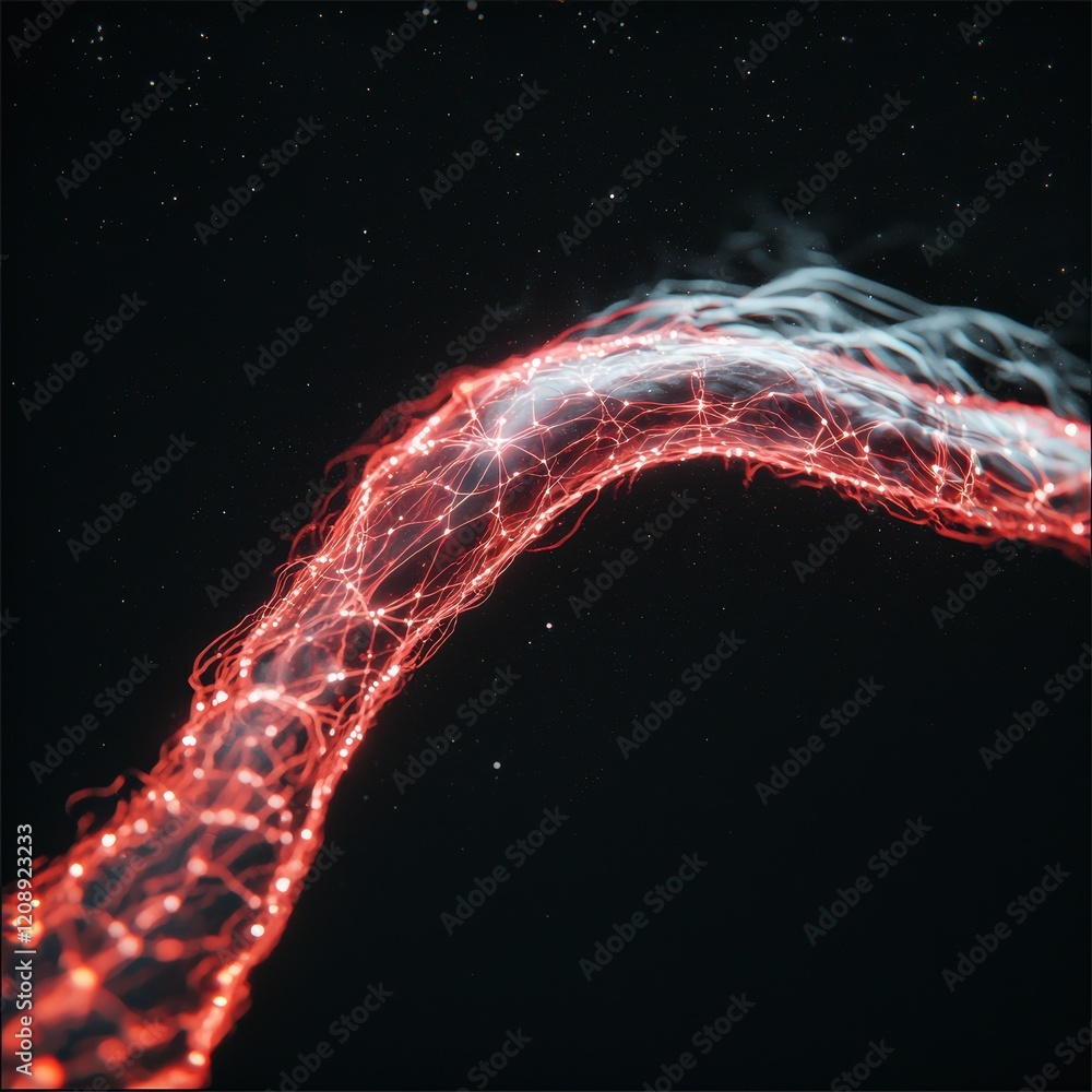 Poster glowing neural network abstract cosmos art ai tech science energy