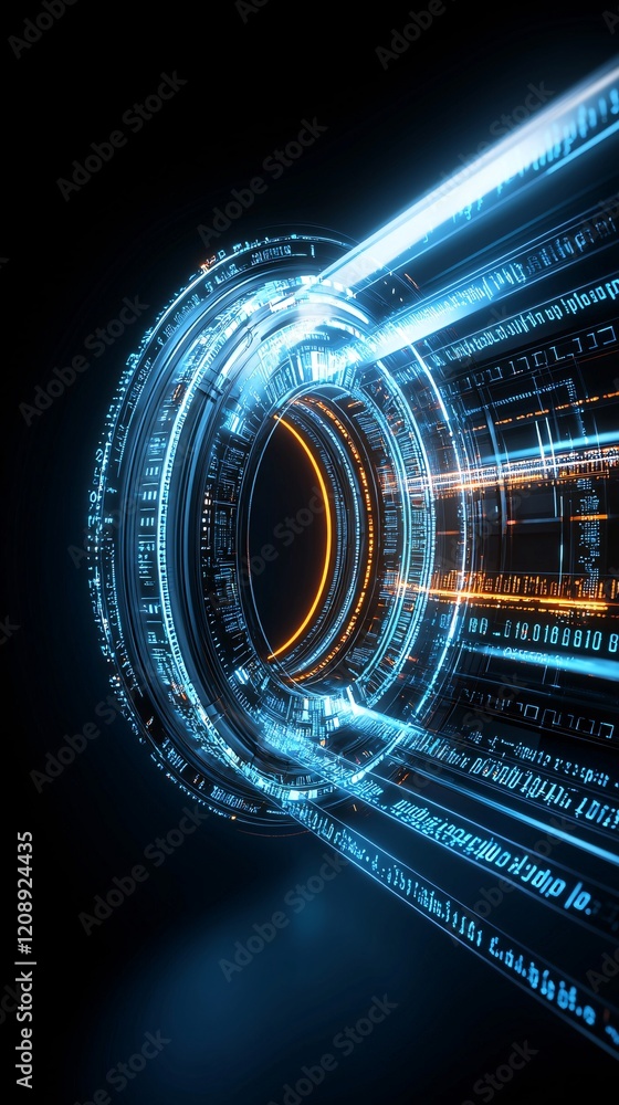 Aufkleber conceptual art showcasing information data security, locked digital vaults, encryption patterns, glo
