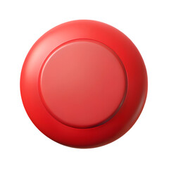 3D icon of red empty button. Cartoon plastic style