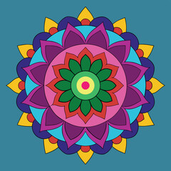 Colored hand drawn mandala background