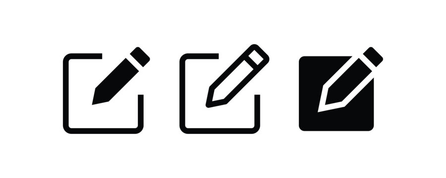edit pen icon set, create modify pen sign button, Pencil icon, sign up icon - editing text file document icons. for apps, interfaces, and creative projects
