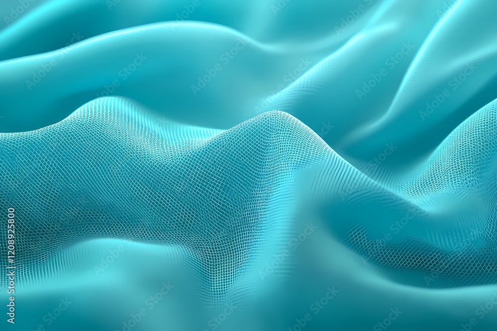 Poster abstract teal wave pattern grid design
