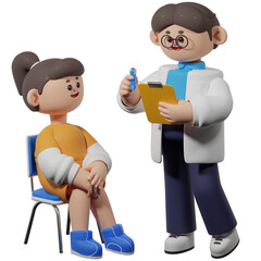 Girl Visiting Clinic 3D character