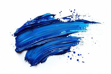 Fototapeta premium Blue brush stroke isolated on white background
