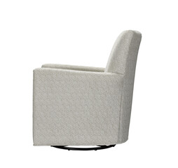 A modern fabric armchair soft cushion + clipping path. The chair is isolated on a White background. 
Furniture, interior object, sofa chair.