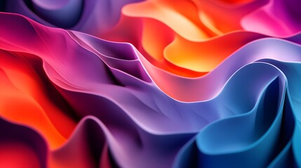 Obraz premium An abstract image showcasing vibrant waves of color in a fluid, dynamic pattern, creating a visually appealing and modern design element.