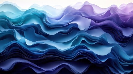 Fototapeta premium Abstract waves in shades of blue and purple