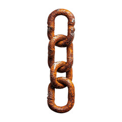 Fototapeta premium Rusty chain links industrial setting close-up textured