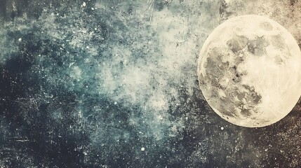 Full Moon Rising Over A Textured Night Sky