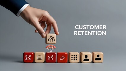 Wooden cubes with originality concept