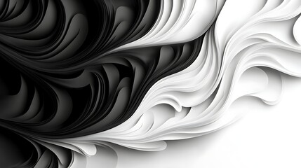 Abstract Black and White Swirling Paper Design