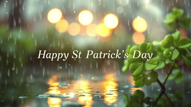 St Patrick's Day background with green cloves, banner background