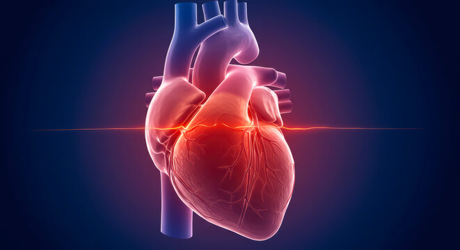 Heart Disease Awareness: Conceptual 3D Image of a Heart Attack