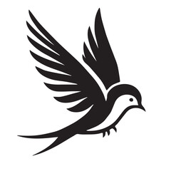 Obraz premium Silhouette of a bird on white background