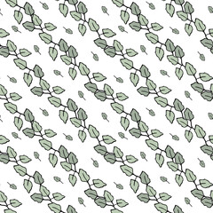 Seamless pattern with small green leaves. Perfect for background, textile, or wrapping paper A delicate, repeating pattern featuring tiny green leaves. Ideal for creating a fresh aesthetic