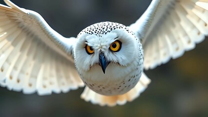Closeup of The Majesty of an Owl Soaring Freely