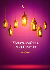 Ramadan Kareem Islamic Greeting Card Template with Ramadan-themed Design for a Complete Set of Ramadan Kareem Cards.
