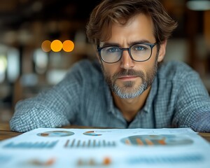 Focused businessman reviewing charts. (1)
