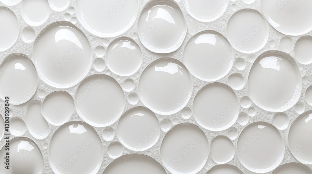 Poster abstract white background with round bubbles.