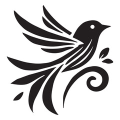 Obraz premium Silhouette of a bird on white background