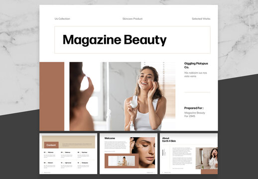 Brown And Beige Magazine Beauty