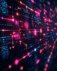 Obraz premium Abstract digital data stream.