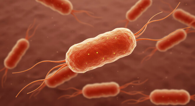 3D Illustration of Porphyromonas Gingivalis: Bacteria Causing Periodontal Disease and Potentially Linked to Esophageal Cancer and Rheumatoid Arthritis