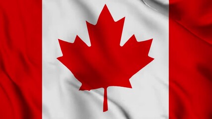 waving texture flag of canada. Seamless looping time-lapse virtual 4k video animation background
