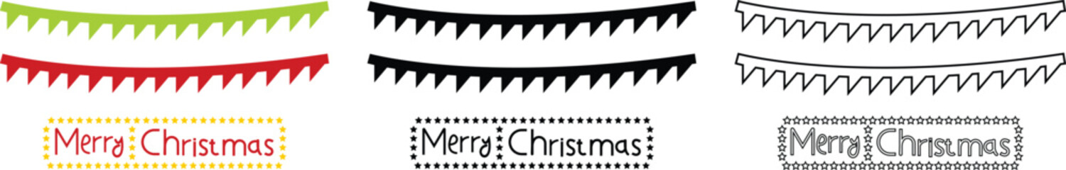 Holiday merry Christmas Party Invitation Design Template with flat line set art icons Christmas greeting card vector for apps or web poster text elements decoration isolated on transparent background