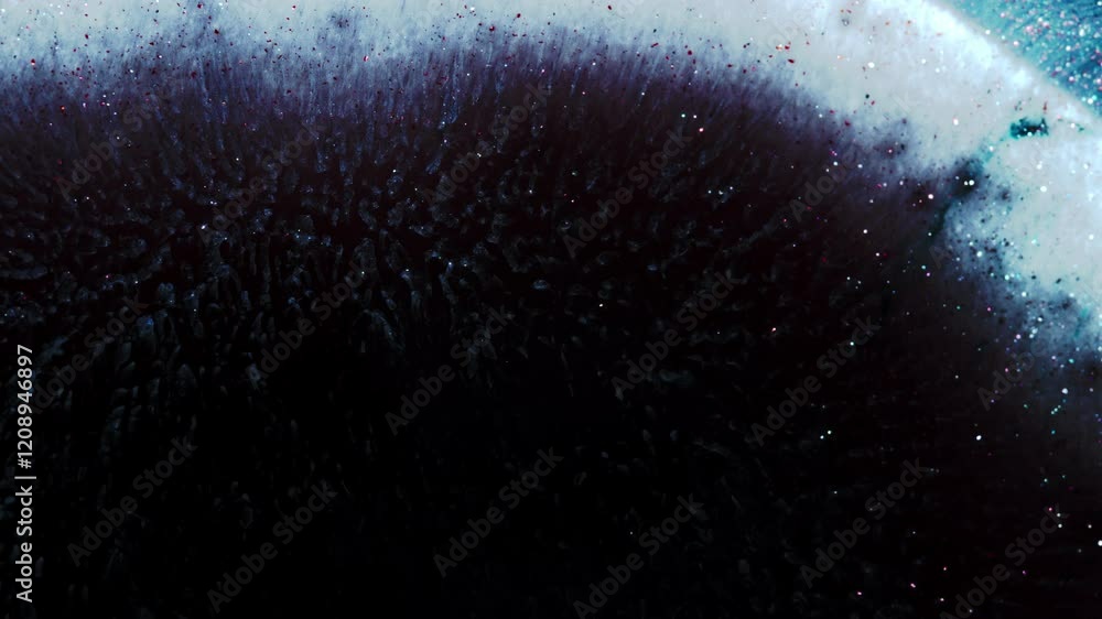 Poster a mysterious abstract texture with dark streaks and specks, evoking space and depth