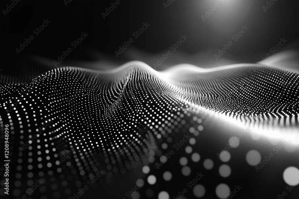 Poster next-gen innovations: abstract technology mesh with particle elements