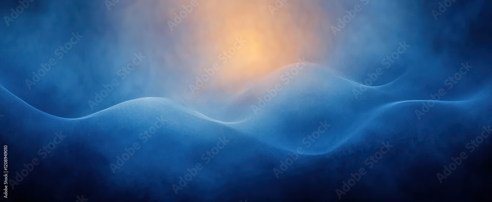 Aufkleber serene abstract blue gradient background with hazy top border and textured black bottom luxurious de
