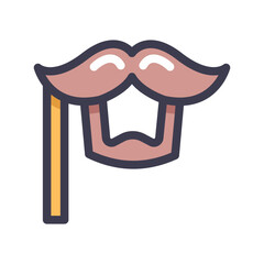 Mustache Mask Filled Style