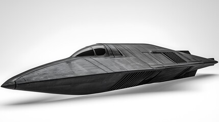 A side view of a jumbo jet flying gracefully against a seamless white backdrop, highlighting its massive size and streamlined design