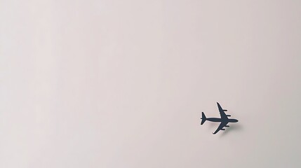 A crisp black silhouette of an airplane flying against a smooth white background, capturing the sleek shape and wingspan