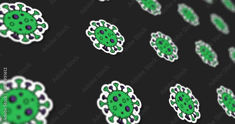 Poster mutating virus clover pattern design on light and dark background