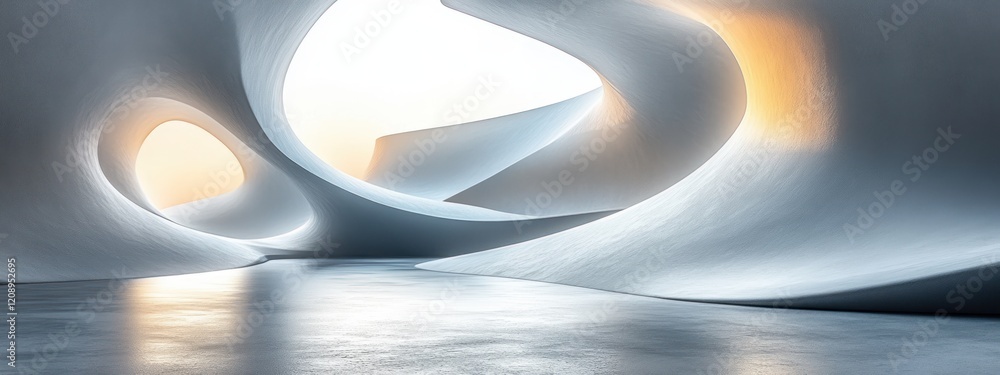 Aufkleber minimalist abstract design soft curves ambient lighting