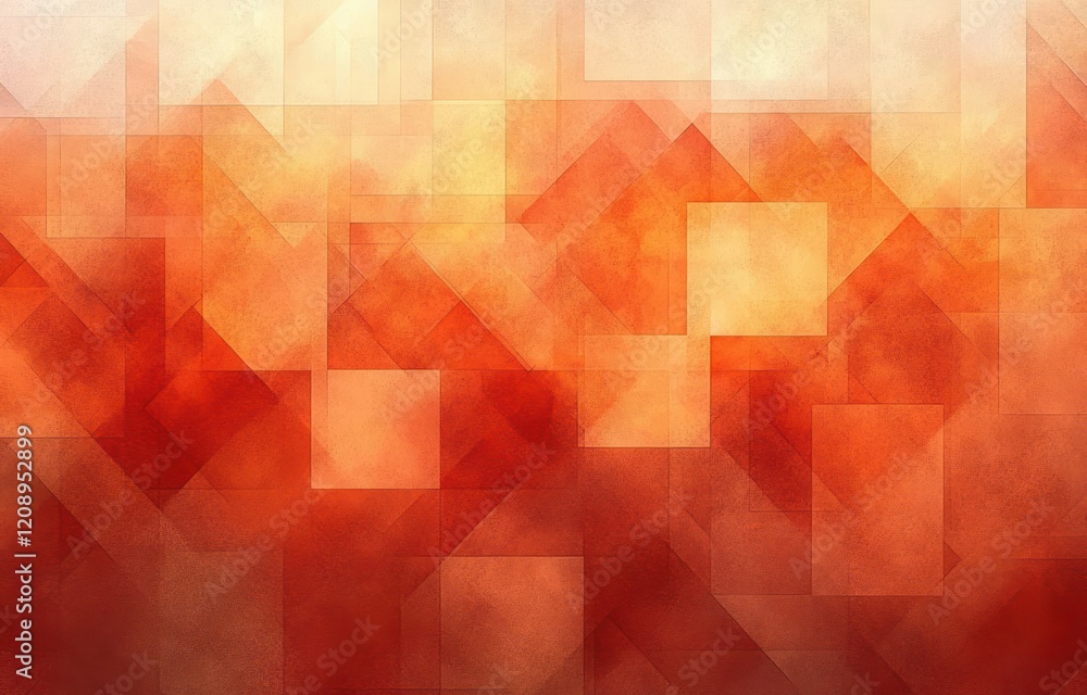Poster abstract orange background autumn geometric texture with layered squares and lines for halloween and