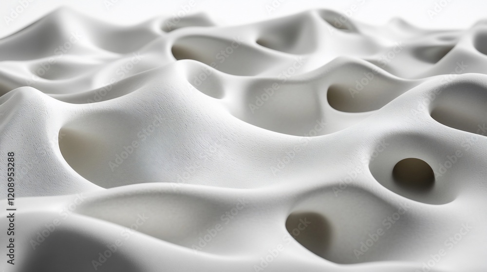 Aufkleber abstract white 3d textured surface with holes.