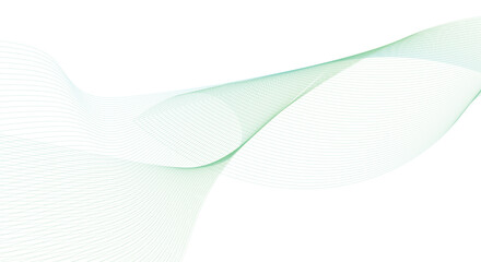 Abstract white and green color flowing line elegant background