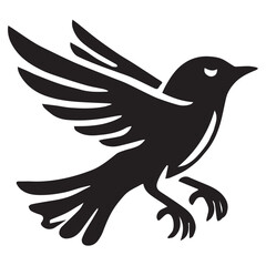 Fototapeta premium Silhouette of a bird on white background