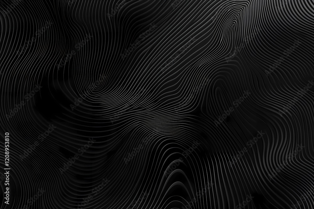 Poster abstract black wavy lines design pattern background
